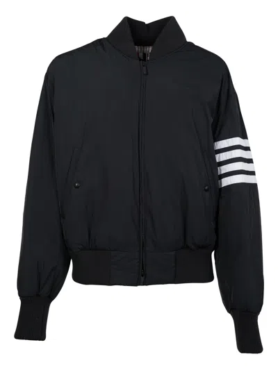 Thom Browne 4-bar Stripe Bomber Jacket In Blue
