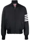 Shop Thom Browne 4-bar Stripe Bomber Jacket In Blue