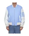 Thom Browne 4 Bar Stripe Bomber Jacket In Blue