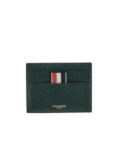 Thom Browne Logo Detailed Card Holder In Green
