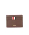 Thom Browne 4-bar Stripe Cardholder In Brown
