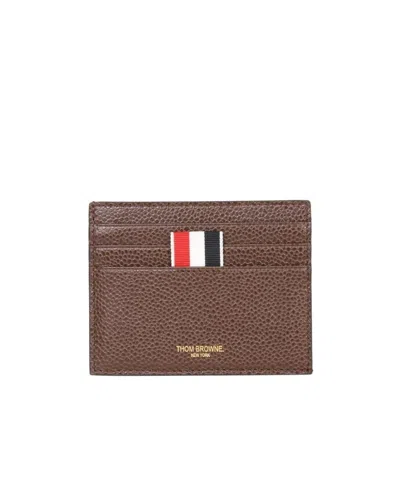 Thom Browne 4-bar Stripe Cardholder In Brown