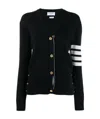 Thom Browne 4-bar Stripe Cardigan In Black