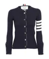Thom Browne 4-bar Stripes Cashmere Cardigan In Black