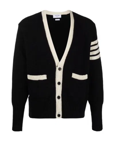 Thom Browne 4-bar Stripe Cardigan In Black