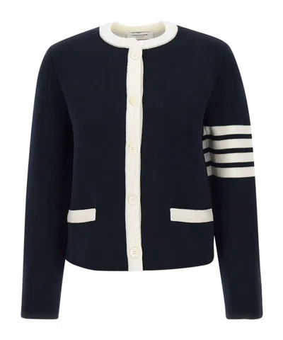 Thom Browne 4-bar Stripe Cardigan In Black