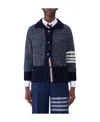 Thom Browne 4-bar Stripe Cardigan In Black