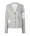 Thom Browne 4-bar Stripe Cardigan In Gray