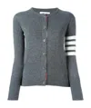 Thom Browne 4-bar Stripe Cardigan In Gray