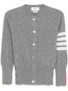 Thom Browne 4-bar Stripe Cardigan In Grey