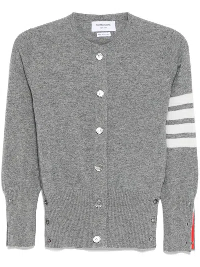 Thom Browne 4-bar Stripe Cardigan In Grey