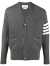 Thom Browne 4-bar Stripe Cardigan In Gray