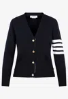 Thom Browne Wool Milano Classic Cardigan 38 In Navy