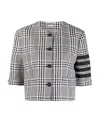 Thom Browne 4-bar Stripe Cardigan Jacket In Gray