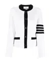 Thom Browne Cardigan Aus Einer Wollmischung Mit Streifen In Elfenbein