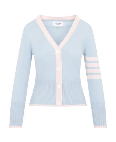 Thom Browne 4-bar Stripe Cardigan In White