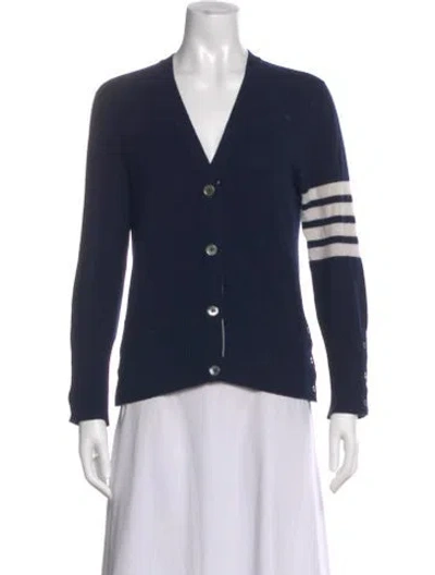 Pre-owned Thom Browne 4 Bar Stripe Cashmere Sweater In Blue