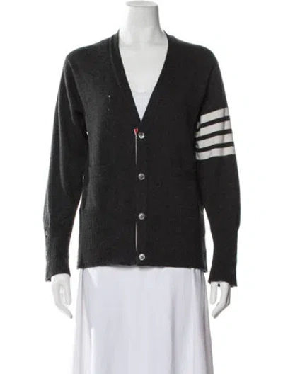 Pre-owned Thom Browne 4 Bar Stripe Cashmere Sweater In Gray
