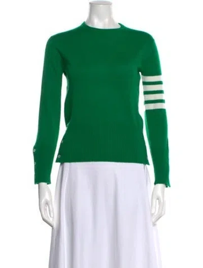 Pre-owned Thom Browne 4 Bar Stripe Cashmere Sweater In Green