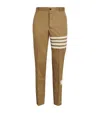 Thom Browne 4-bar Stripe Chinos In Beige