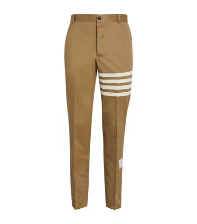Thom Browne 4-bar Stripe Chinos In Beige