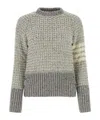 Thom Browne 4-bar Stripe Chunky-knit Jumper In Gray