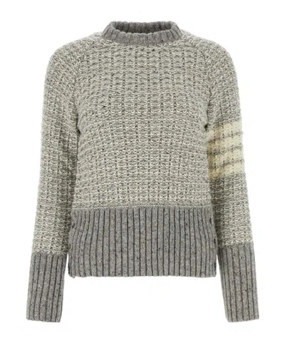 Thom Browne 4-bar Stripe Chunky-knit Jumper In Gray