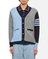 THOM BROWNE 4 BAR STRIPE CLASSIC V NECK WOOL CARDIGAN