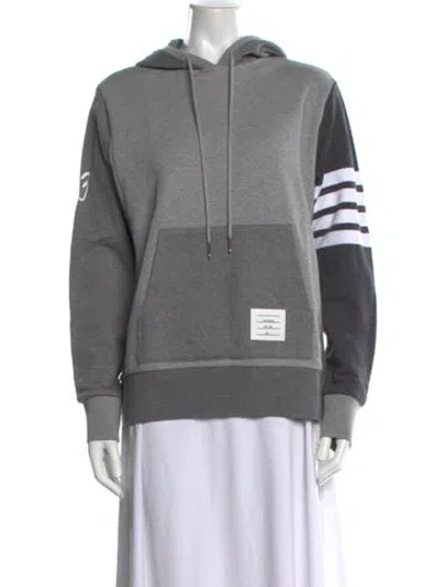 Pre-owned Thom Browne 4 Bar Stripe Colorblock Pattern Hoodie In Grey