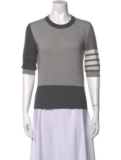 Pre-owned Thom Browne 4 Bar Stripe Colorblock Pattern Top In Grey