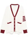 Thom Browne Off-white Milano Stitch 4-bar V Neck Rugby Cardigan