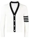 Thom Browne 4-bar Stripe Cotton Cardigan In White