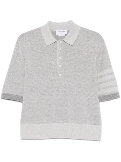 THOM BROWNE 4-BAR STRIPE COTTON POLO SHIRT