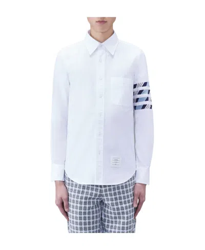 THOM BROWNE THOM BROWNE 4-BAR STRIPED BUTTONED SHIRT