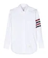 Thom Browne 4-bar Stripe Cotton Shirt In White