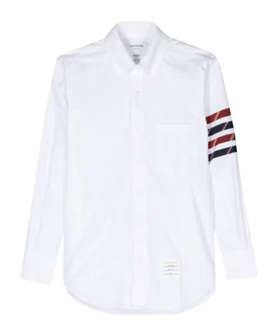 THOM BROWNE THOM BROWNE STRIPE DETAILED LONG-SLEEVED SHIRT