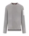 Thom Browne 4-bar Stripe Cotton Sweatshirt In Gray