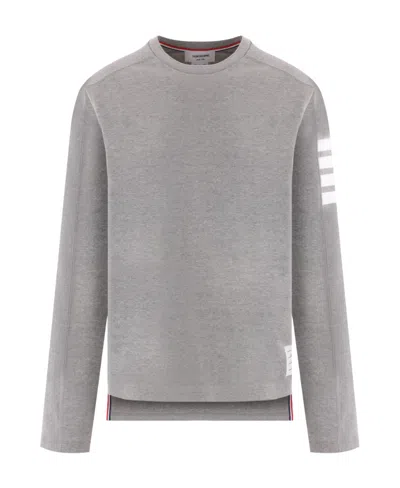 Thom Browne 4-bar Stripe Cotton Sweatshirt In Gray