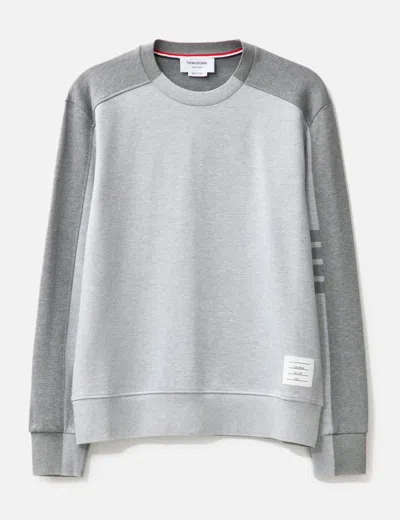 Thom Browne 4-bar Stripe Cotton Sweatshirt In Grey
