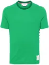 Thom Browne 4-bar Stripe Cotton T-shirt In Green