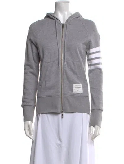 Pre-owned Thom Browne 4 Bar Stripe Crew Neck Hoodie In Grey
