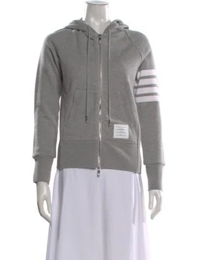 Pre-owned Thom Browne 4 Bar Stripe Crew Neck Hoodie W/ Tags In Gray
