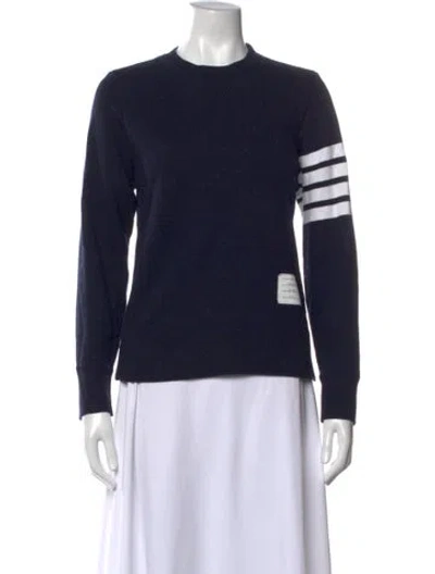 Pre-owned Thom Browne 4 Bar Stripe Crew Neck Sweatshirt In Blue