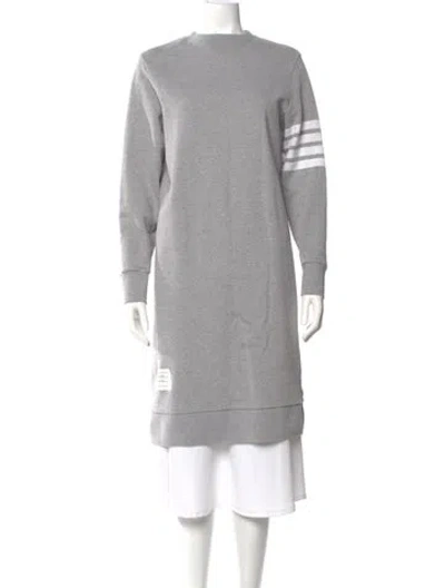 Pre-owned Thom Browne 4 Bar Stripe Crew Neck Sweatshirt In Gray