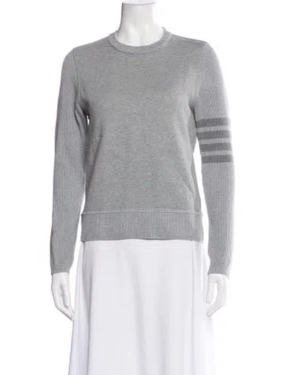 Pre-owned Thom Browne 4 Bar Stripe Crew Neck Sweatshirt In Gray