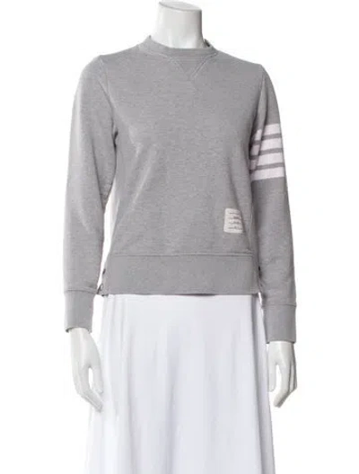 Pre-owned Thom Browne 4 Bar Stripe Crew Neck Sweatshirt In Gray