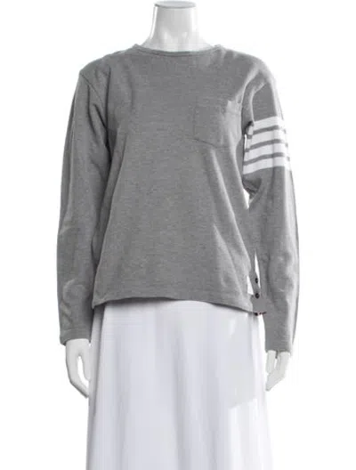 Pre-owned Thom Browne 4 Bar Stripe Crew Neck Top In Grey