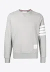 Thom Browne 4-bar Stripe Sweatshirt In Gray
