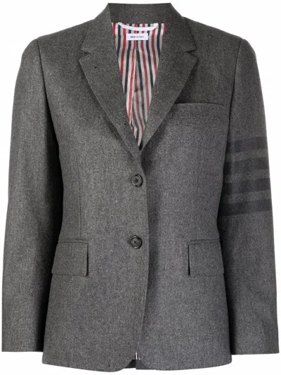 THOM BROWNE 4-BAR STRIPE CROPPED BUTTON-FRONT BLAZER