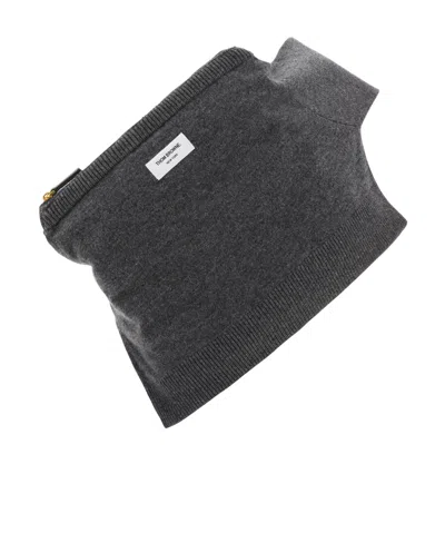 Thom Browne 4-bar Stripe Crossbody Bag In Gray